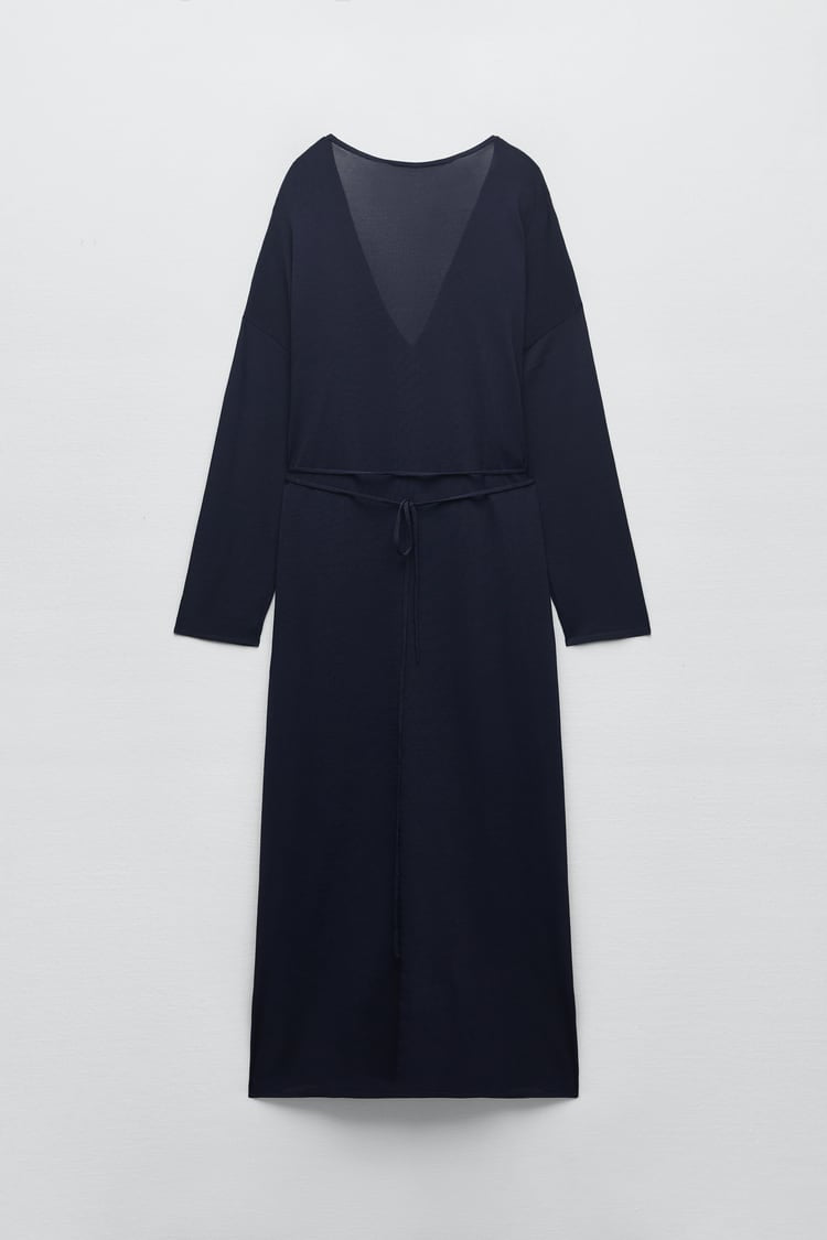 Knit Midi Dress With Belt