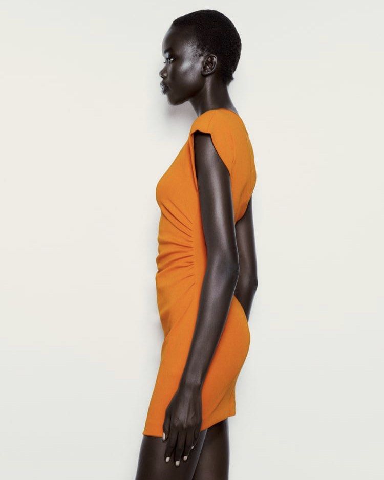 Fitted Knit Gathered Dress
