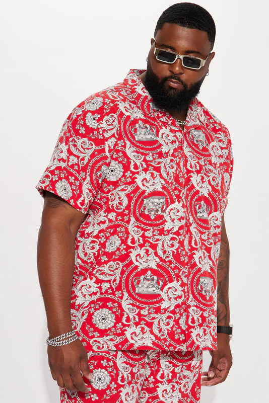 Baroque Pattern Button Up Shirt