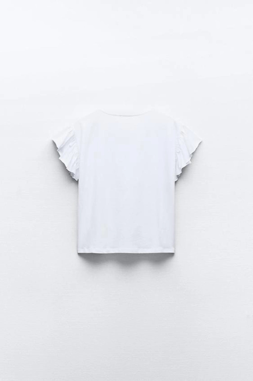 Cotton T-Shirt With Ruffles