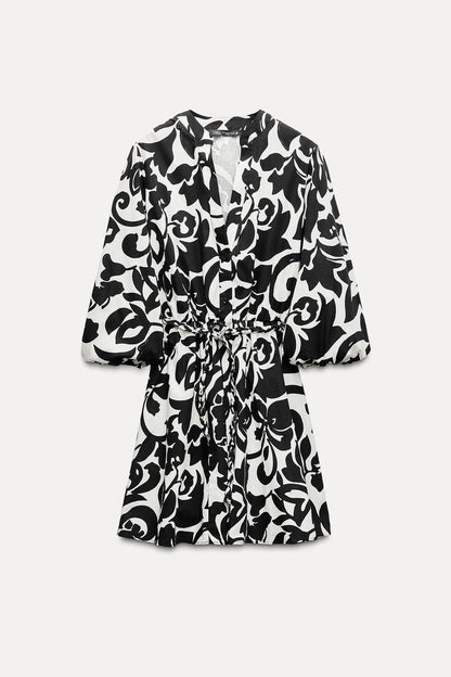 Printed Poplin Dress