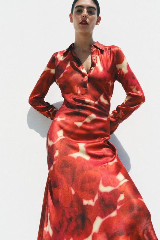Printed Satin Dress ZW Collection