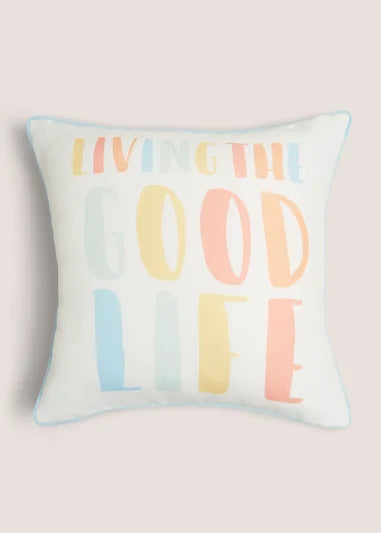 Outdoor Sorbet Text Reverse Cushion