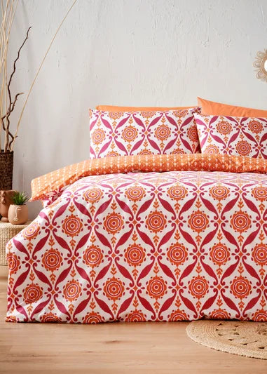 Orange Global Tile Duvet Set