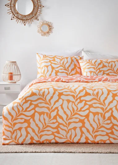 Coral Sorbet Abstract Print Duvet Set