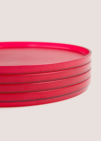 Outdoor 4 Pack Pink Plates