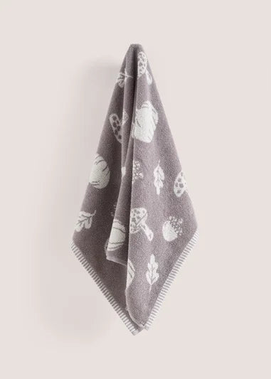 Grey Pumpkin Design Bath Towel