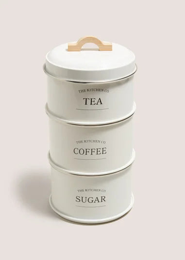 Stackable Tea, Coffee, and Sugar Canisters