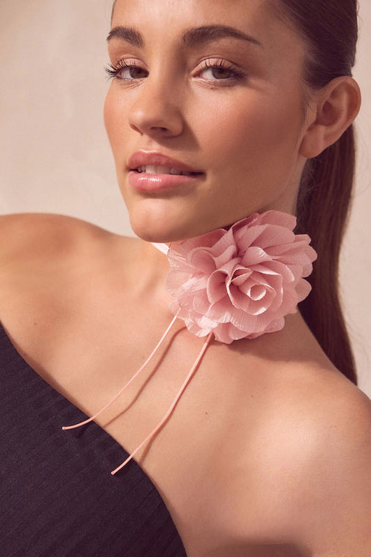 Flower Corsage Wrap Choker Necklace