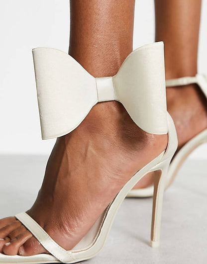 Zeal Bow Detail Satin Sandals