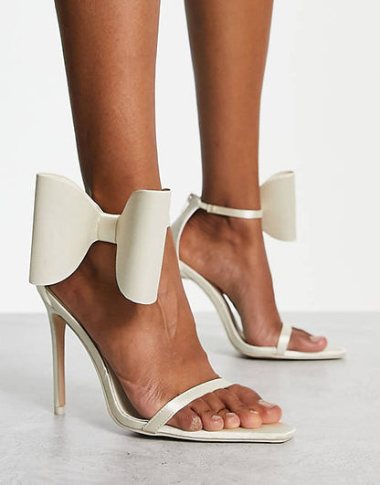 Zeal Bow Detail Satin Sandals