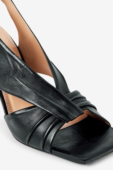 Signature Leather Twist Detail Sandals