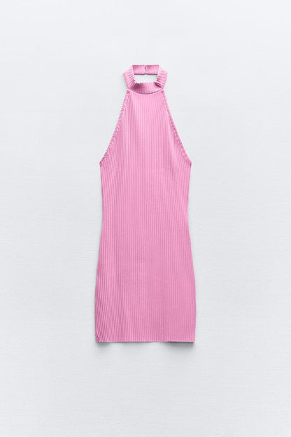 Ribbed Halter Dress