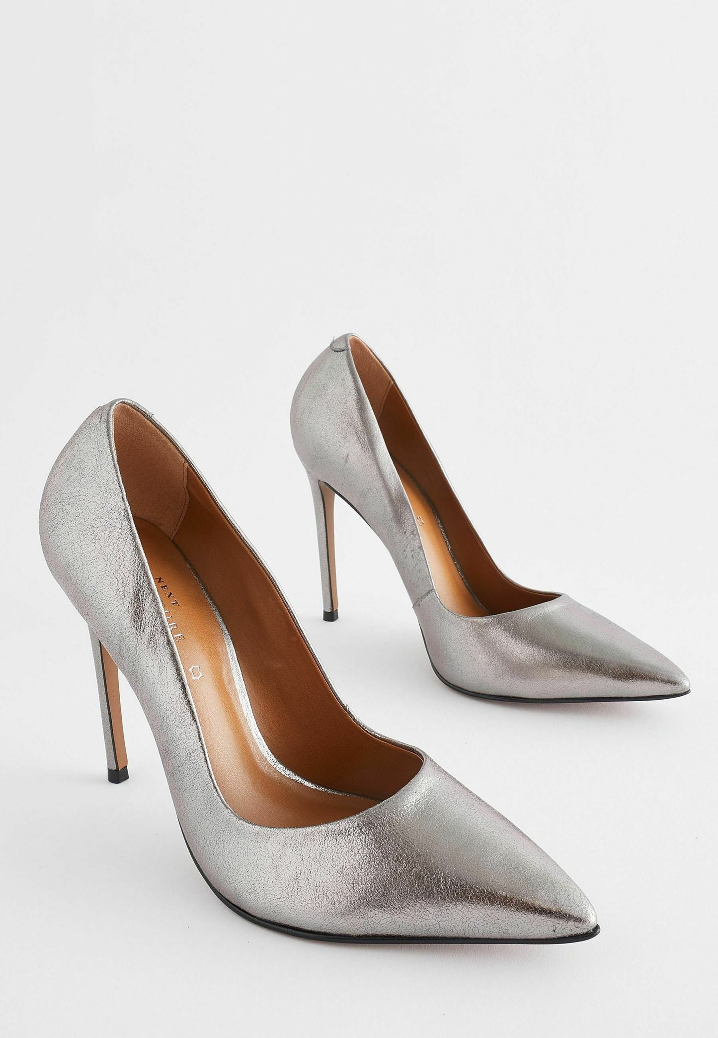 Pewter Signature Leather Court Shoes