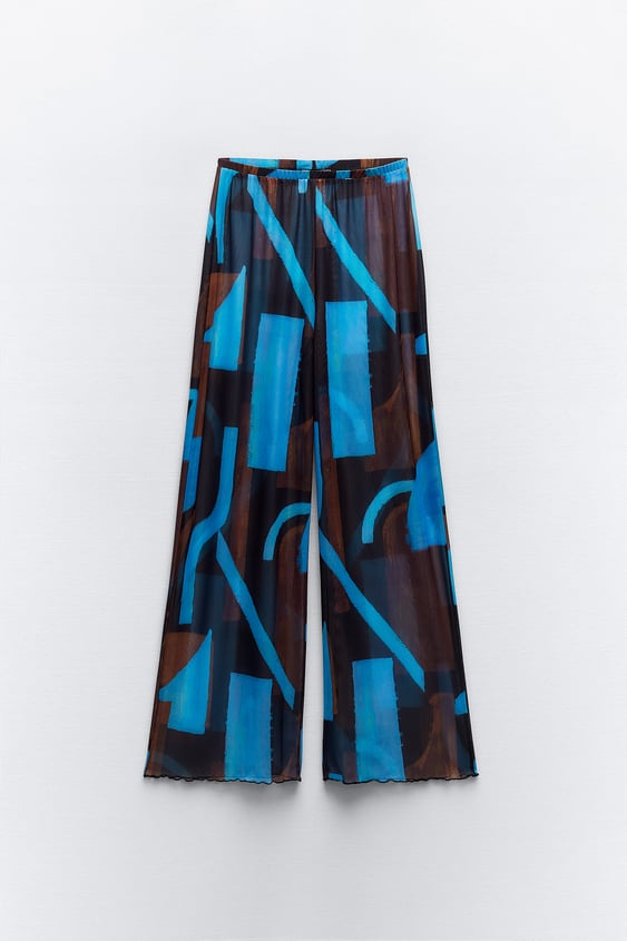 Printed Tulle Trousers