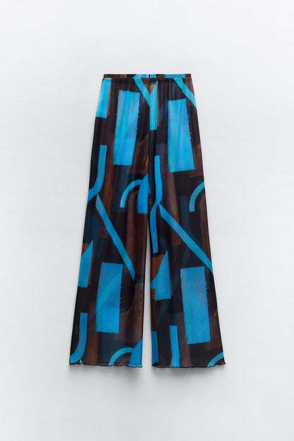 Printed Tulle Trousers