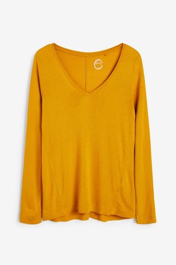 Slouch V-Neck Long Sleeve T-Shirt