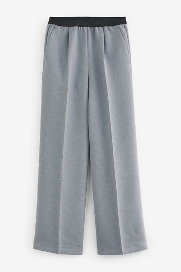 Waistband Detail Wide Leg Trousers