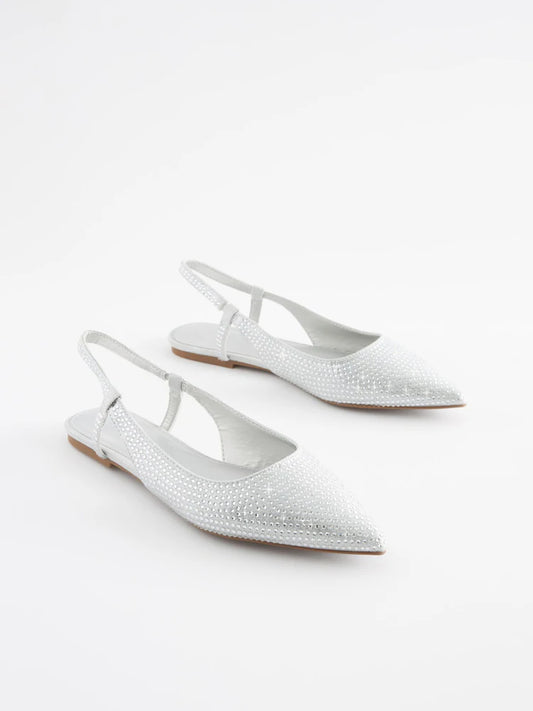 Forever Comfort Bling Point Toe Slingback Flats