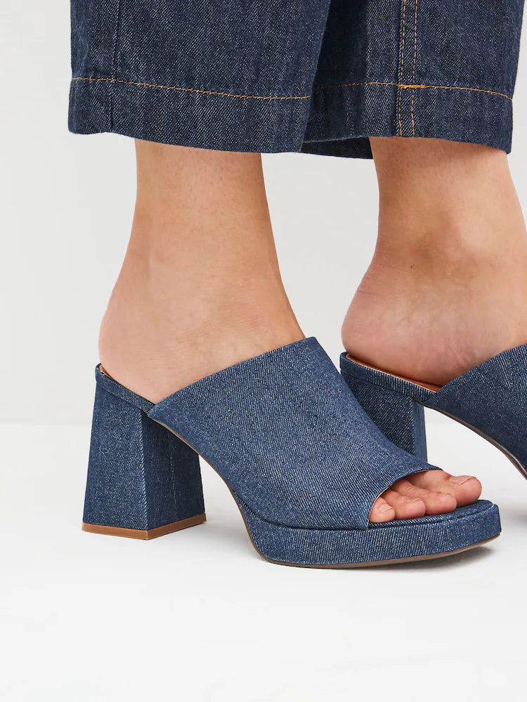 Denim Forever Comfort® Platform Mules