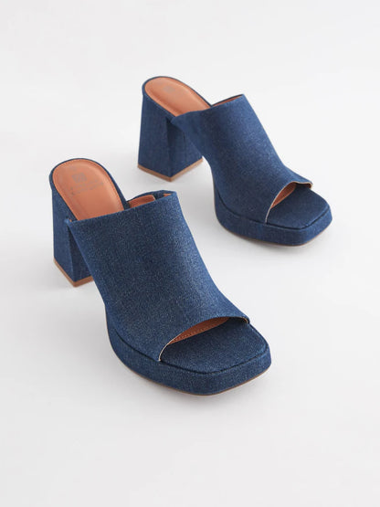 Denim Forever Comfort® Platform Mules