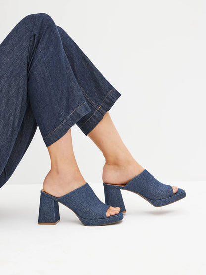 Denim Forever Comfort® Platform Mules