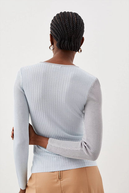 Viscose Sheer Knit Knit Top