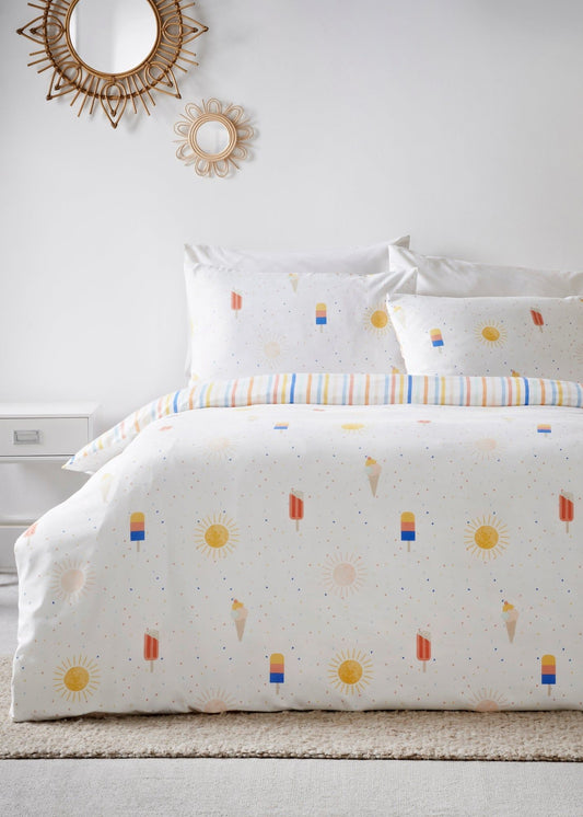 Ice-Print Reversible Duvet Set