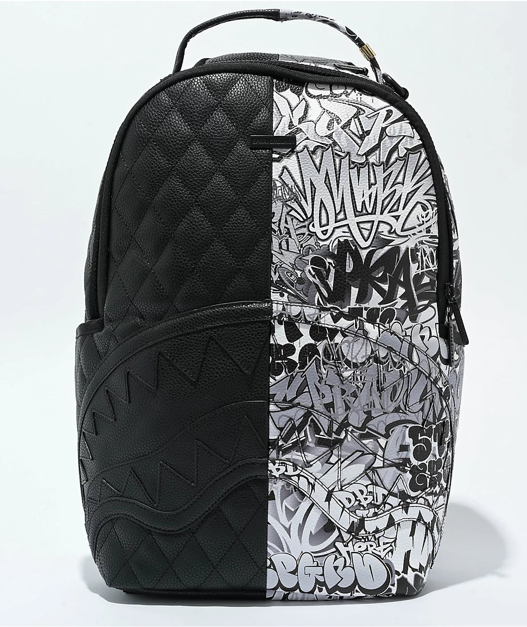 Half Graffiti Black & White Quilted Backpack – Levels Glam