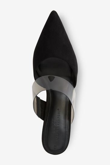 Forever Comfort Point Toe Vinyl Mule Heeled Shoes