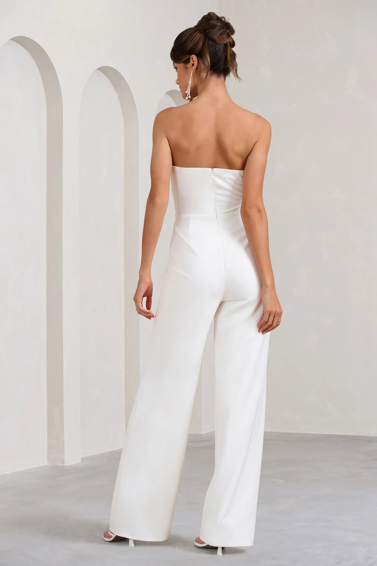 Extreme Plunge Cut Out Wide Leg Jumpsuit