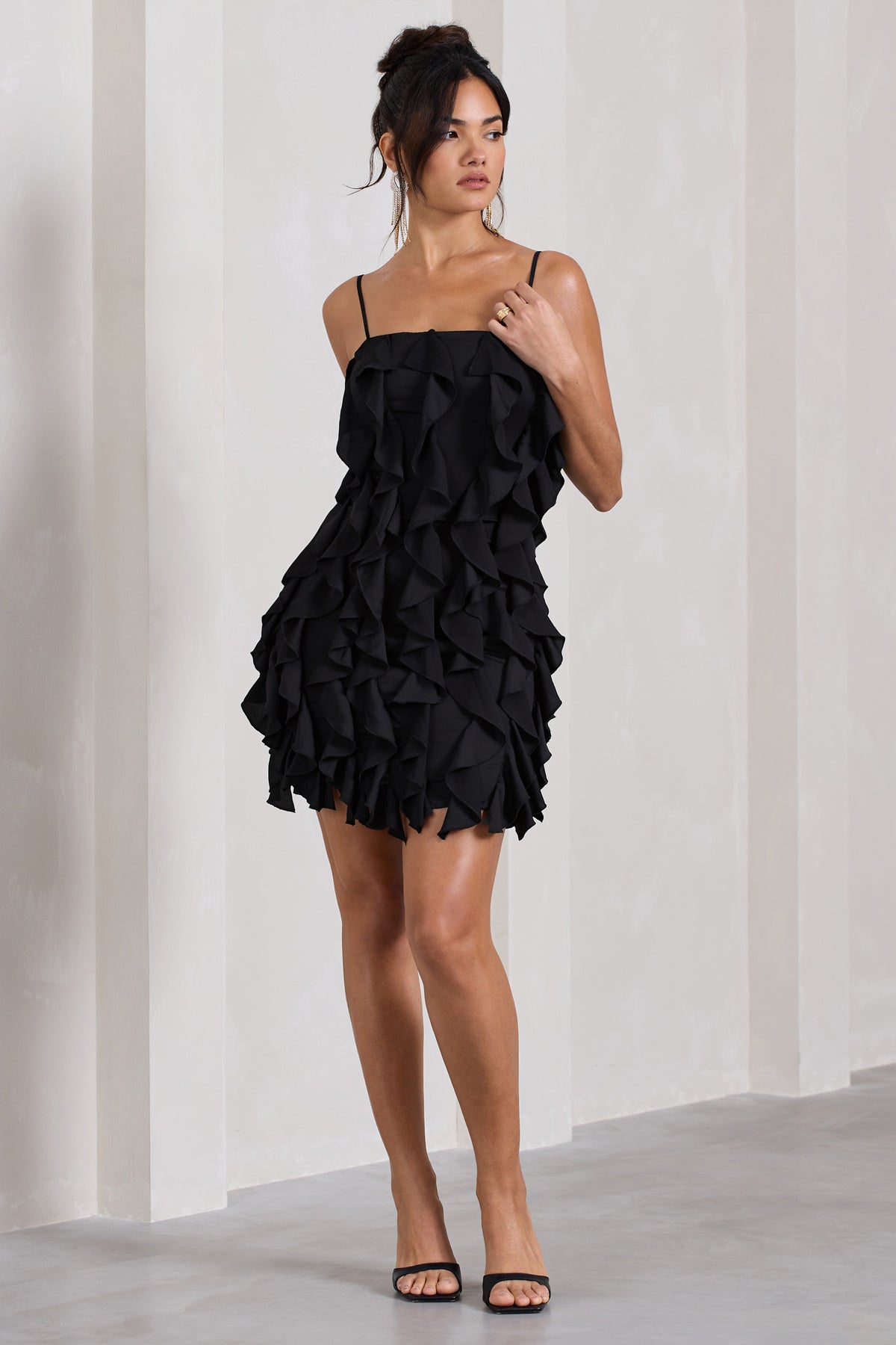 Bandeau Bodycon Mini Dress With Ruffles