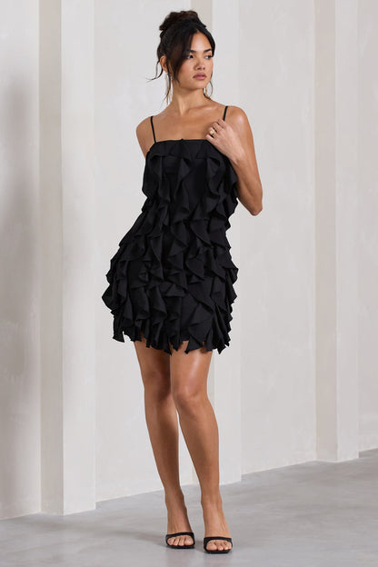 Bandeau Bodycon Mini Dress With Ruffles