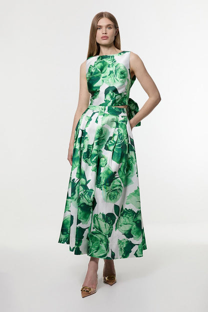 Rose Twill Bow Detail Top