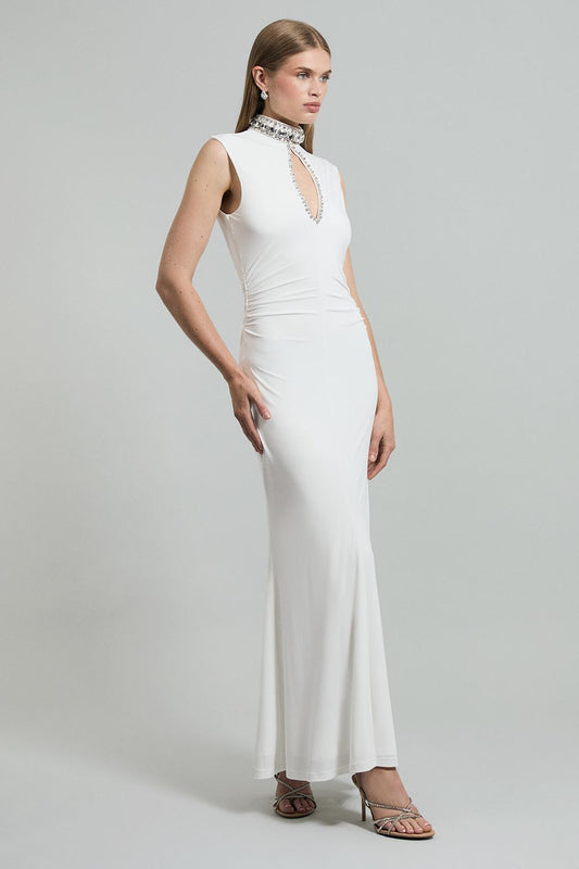 Tall Embellished Jersey Crepe Maxi Dress