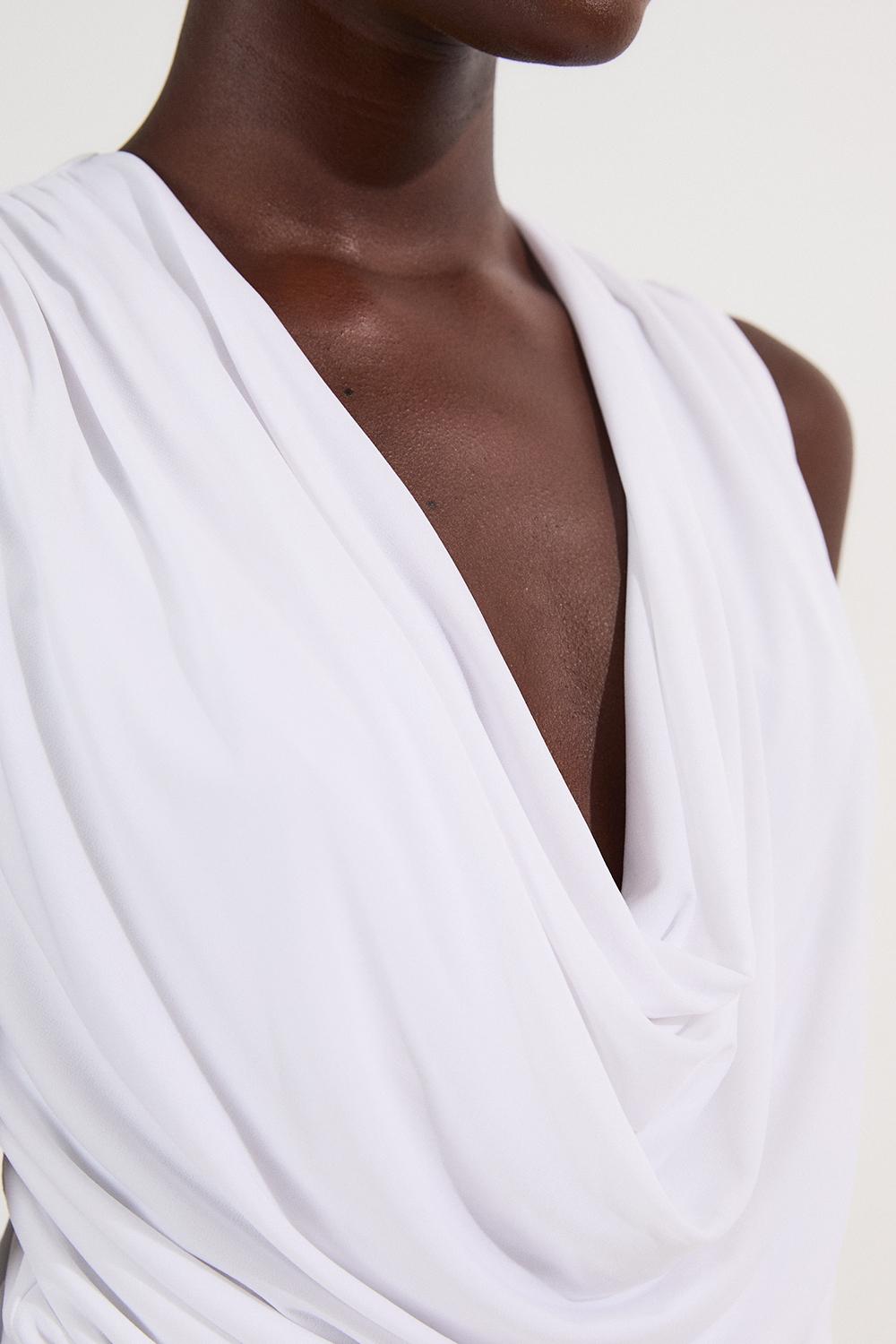 Cowl Neck Jersey Bodysuit