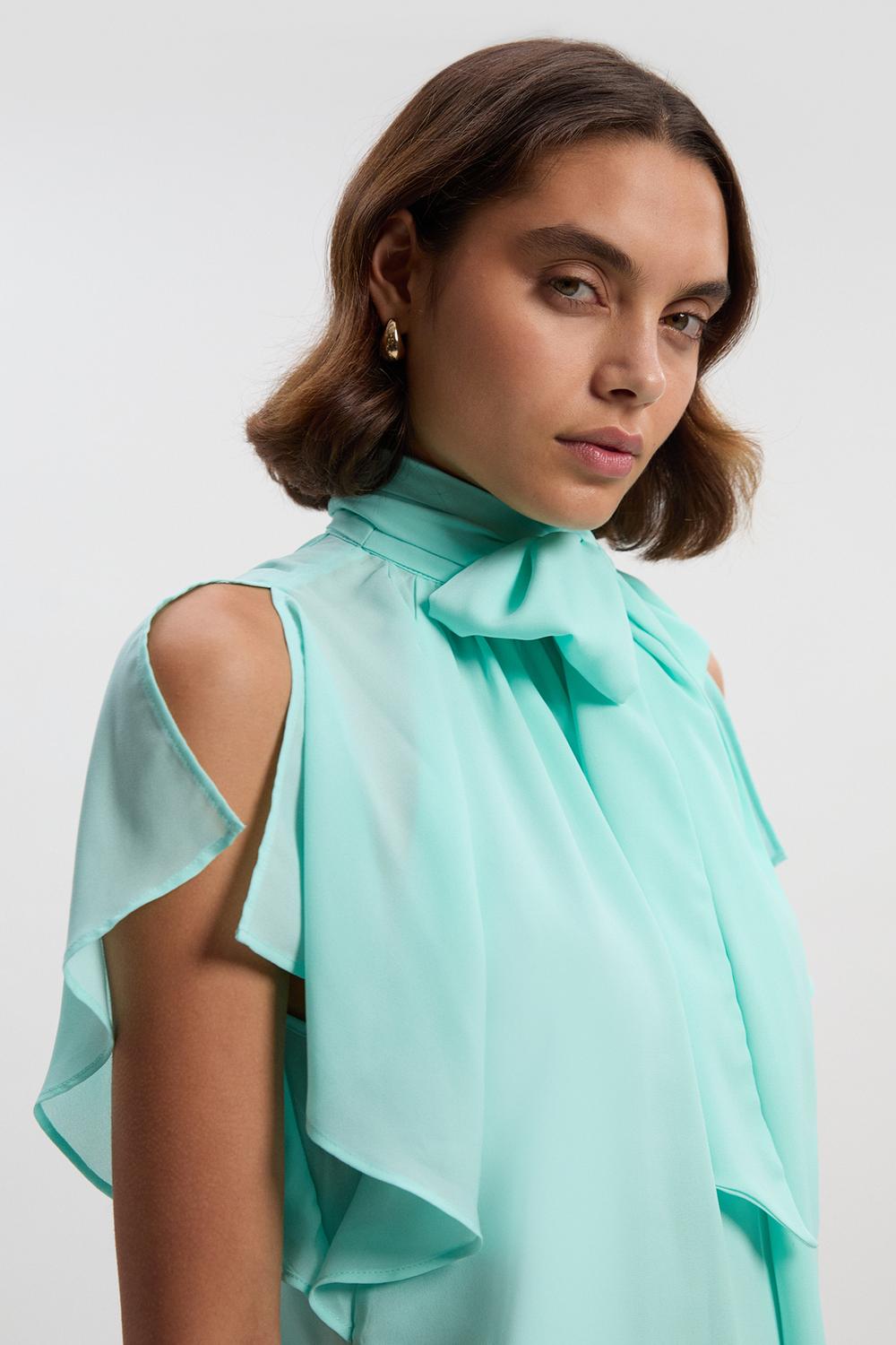 Bow Tie Woven Georgette Blouse