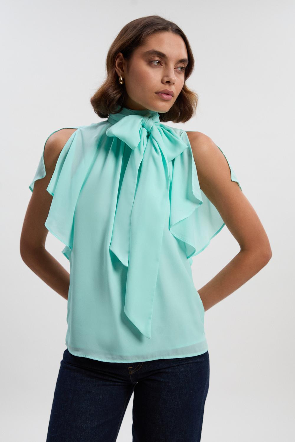 Bow Tie Woven Georgette Blouse