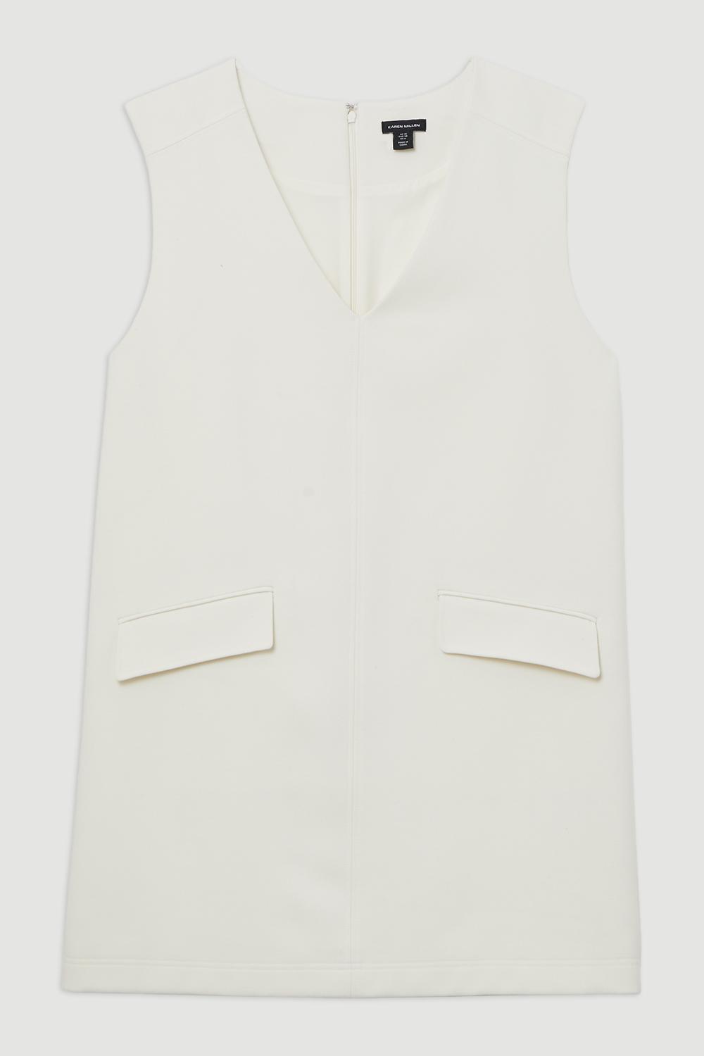 Compact Stretch Essential Pocket Detail Tailored Mini Dress