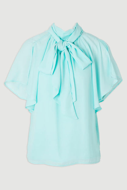 Bow Tie Woven Georgette Blouse