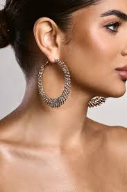 Diamante Hoop Earrings